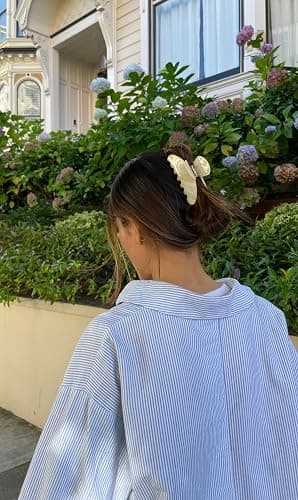 Hana Mia Large Creme Claw Clip, 4 Inch Acetate Hair Clip for Women | Luxury 4 Inch Acetate Claw Clip with Secure Hold & Snag-Free Teeth for Half-Ups, Updos & Chic Everyday Styles | Creme thumbnail 6