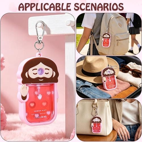 SBZYHYCJ Silicone Case Compatible with Touchland Hand Sanitizer Spray, Touchland Keychain, Protective for Power & Glow Mist 1 FL Oz/30ML, Hand Sanitizer Spray Accessory for Father's Day(Pink) thumbnail 7