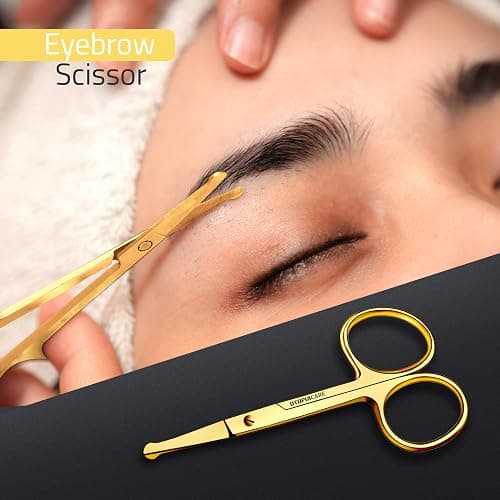 Utopia Care Eyebrow Scissors, Professional Stainless Steel Small Shears for Men and Women, Nose Hair Scissors for Grooming Mustache, Beard, Eyelashes, Ear Hair Trimming, Gold thumbnail 6