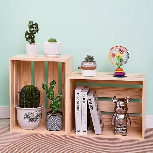 Extra Large Pine Wood Crates For Storage, Vinyl Records Storage Crates,The Storage Crates Are Made Of Pure Natural Solid Wood,Exuding Natural Pine Flavor,Unfinished Wooden Crates For Display . (1) thumbnail 5