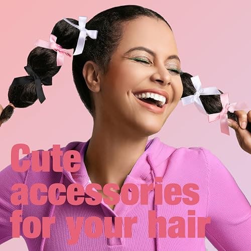 Teenitor 30pcs Hair Bow Pink Bow, Pink Black White Bows for Hair Small Hair Bows, Hair Bow Clips Cute Black White Bow Hair Accessories for Girls thumbnail 6