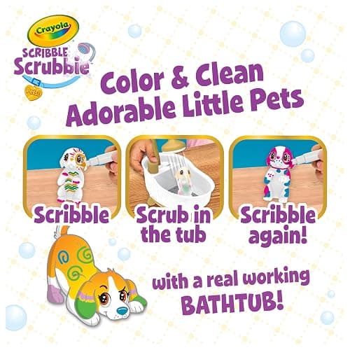 Crayola Scribble Scrubbies Glam Pack (4 Pets), Washable Pet Care Toy & Coloring Animal Craft Kit, Gift for Kids, Playset for Girls & Boys, Ages 3+ thumbnail 7