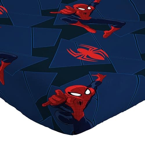 Jay Franco Kids Sheet Set with Fitted, Flat Sheets & Pillow Cover - Ultra-Soft Bedding with Pillowcase for Room Decor, Blue - Spiderman, 3 Piece Twin thumbnail 3