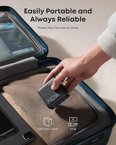 Anker Laptop Charger, 140W MAX USB C Charger, 4-Port Multi-Device Fast Charging, Advanced GaN Power Adapter, Intuitive Touch Controls, for MacBook, iPhone 17/16 Series, Samsung Galaxy, Pixel, and More thumbnail 4