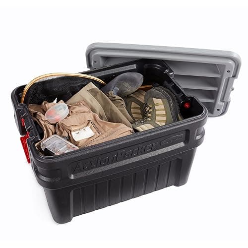 Rubbermaid ActionPacker️ 24 Gal Lockable Storage Box Pack of 2, Outdoor, Industrial, Rugged, Grey and Black thumbnail 6