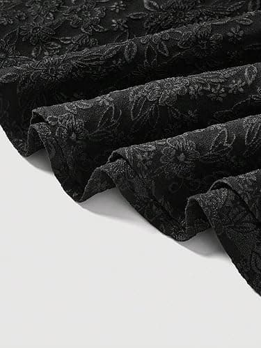 BEAUDRM Women's Cute Plus Size Jacquard Bow Front Sleeveless Wide Strap High Waist Slim Fit Cami Dress A Line Dresses - 3X-Large Plus - Black thumbnail 3