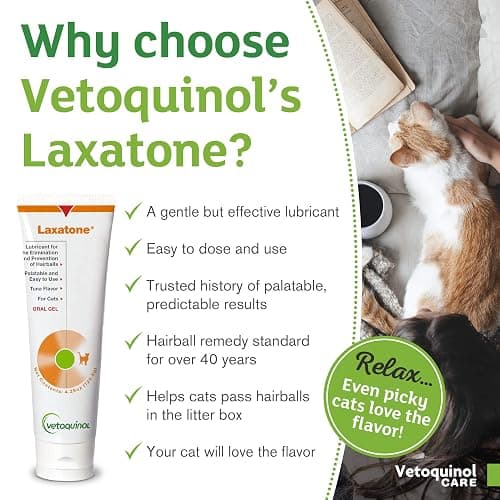 Vetoquinol Laxatone: Oral Hairball Lubricant Gel for Cats – Tuna-Flavored, 4.25oz thumbnail 5