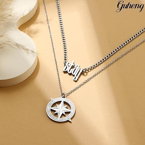 Travel Artisan Stray Necklace SKZ Inspired Merch Necklace Set –“Stay” Pendant Compass Design Jewelry Accessory for Stay Fans Gifts - Stay&Compass Necklace thumbnail 7