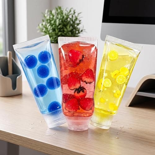 Clear Jam Bottle Squishy Toy, Cute Toothpaste Slow Rising Fidget Sensory Toys for Stress Anxiety Relief, Soft Desk Squeeze Toy Birthday Gifts for Adults (Star Purple) thumbnail 2