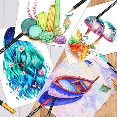 Melifluo 72 Colouring Pencils Set with Black Portable Zipper Bag. Professional Coloured Pencils Perfect for Adult and Artists Sketching, Shading and Doodling thumbnail 6