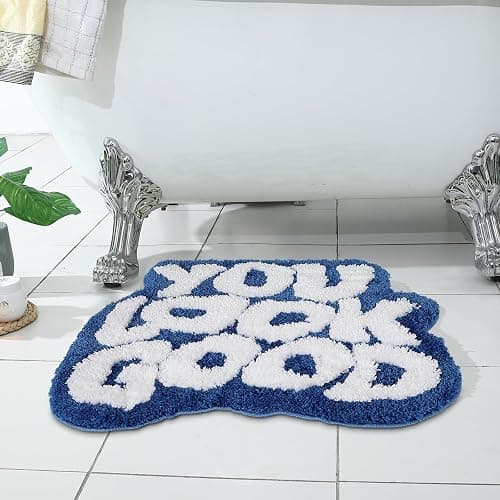 You Look Good Bathroom Rugs, Funny Bath Mat with Cute Words, Cool Welcome Door Mat, Non Slip Microfiber Washable Absorbent Shower Mat, Indoor Rugs for Bathroom Bedroom Kitchen Living Room Decor thumbnail 3