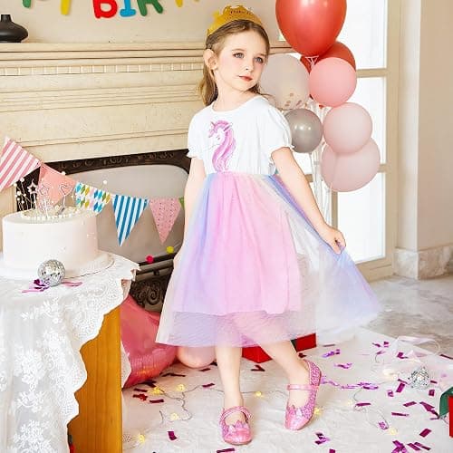 Furdeour Girls Dress Shoes Mary Jane Flower Wedding Party Bridesmaids Shoes Glitter Princess Ballet Flats for Kid Toddler thumbnail 8