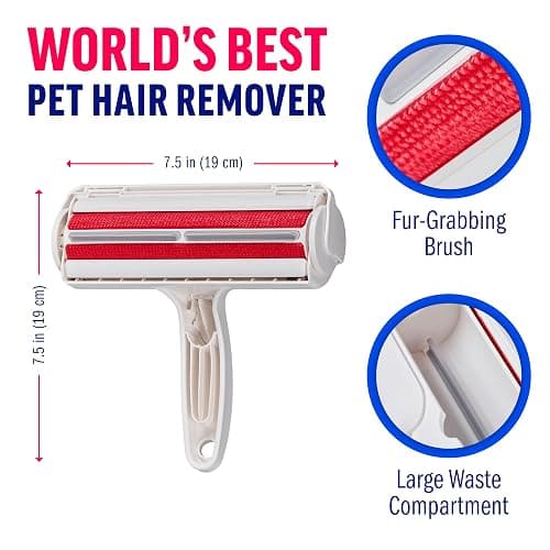 ChomChom Roller Pet Hair Remover – Original Size Reusable Lint Roller for Cat & Dog Hair on Furniture, Couch, Carpet, Car, Rugs & Bedding – Portable, Eco-Friendly (White) thumbnail 2