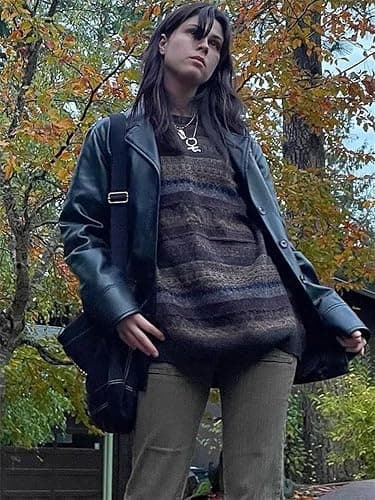 Women Y2K Argyle Striped Pullover Sweater Casual Long Sleeve Round Neck Vintage Preppy Style Pullover Knitwear thumbnail 2