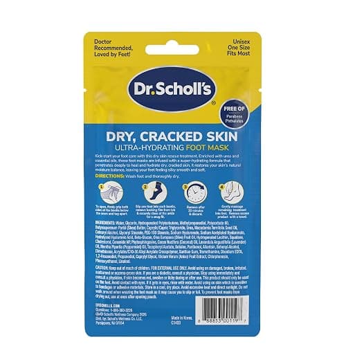 Dr. Scholl's Dry, Cracked Skin, Ultra Hydrating Foot Mask, 3 Pairs Moisturizing Socks: Intensely Moisturizes Repairs and Softens Rough Dry Skin with Urea & Essential Oils for Dry Cracked Feet thumbnail 7