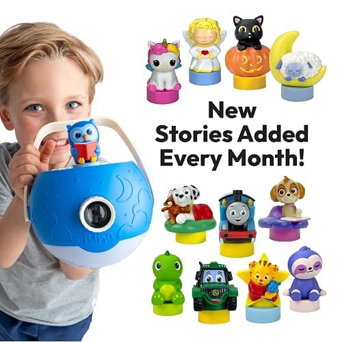 LUNA STORYTIME Kids Book Projector - 5 Unicorn & 5 Classic Read-Aloud Stories, 10 Songs, Night Light & Soothing Dream Music | Children Ages 3+ Storytime Projector for Kids & Toddlers | Owl & Unicorn thumbnail 8