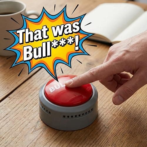 Bullshit Button – The Official Hilarious BS Button with Sound Effects & Flashing Light – Perfect Gag Gift for Friends, Family, and Co-workers - Batteries Included thumbnail 2