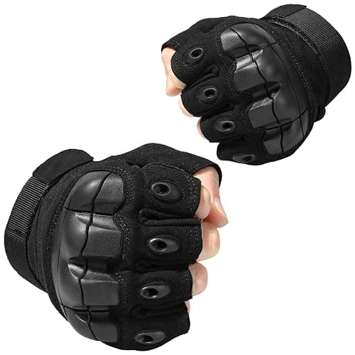 WTACTFUL Tactical Fingerless Gloves Men Women, Breathable Anti-Slip | Impact Resistant, Breathable Nylon, Quick-Dry, Anti-Slip, Adjustable Wrist, for Motorcycle Cycling Work Airsoft Paintball thumbnail 5