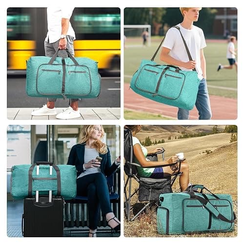 Vomgomfom 65L/85L/115L Foldable Travel Duffle Bag, Lightweight Checked Luggage with Shoe Compartment, Water-Resistant Weekender Overnight Bag for Men & Women thumbnail 8