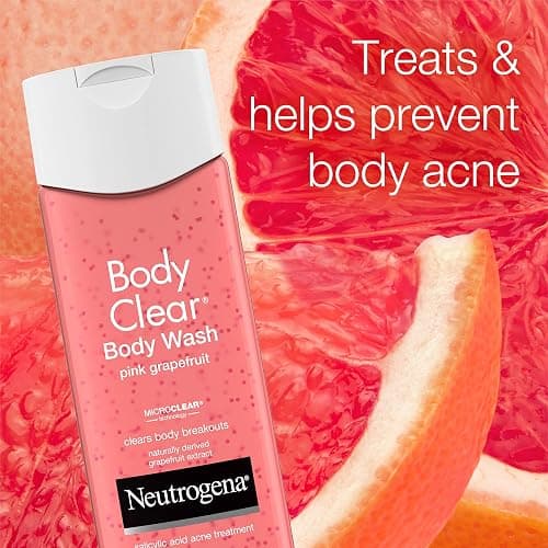 Neutrogena Body Clear Acne Treatment Body Wash with Salicylic Acid Acne Medicine, Pink Grapefruit Body Acne Cleanser to Prevent Breakouts on Back, Chest & Shoulders, 8.5 fl. oz, 3 Pack thumbnail 4