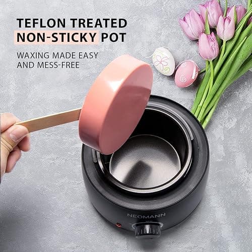 NEOMANN Waxer II Waxing Kit for Women and Men Non-Sticky, Teflon-Coated - Wax Warmer for Hair Removal incl. 300g Wax Beads, 20 Spatulas thumbnail 2