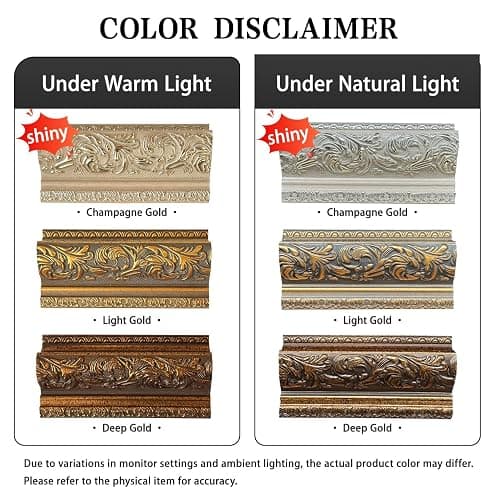 Classic Vintage Deep Gold 43" TV Frame - Compatible ONLY with Samsung The Frame TV (Fits 2021-2026 Models, Model Codes: 43LS03A/B/C/D/FA/HE) thumbnail 6