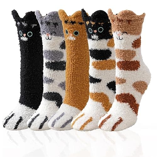 Hisonwel Fuzzy Socks for Women Fluffy Slipper Winter Warm Soft Cozy Microfiber Plush Home Sleeping Socks - Image 1