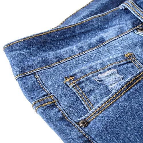 vanberfia Women's Stretchy Denim Mid Rise Jean Shorts with Pockets… thumbnail 7