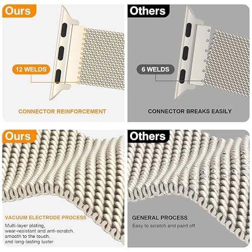 3 Pack Mesh Loop Compatible with Apple Watch Bands for Women Men | 40mm 41mm 38mm 42mm Stainless Steel Metal Magnetic Integrated Strap for iWatch Series 11 10 9 8 7 6 5 4 SE3 2 1 thumbnail 2
