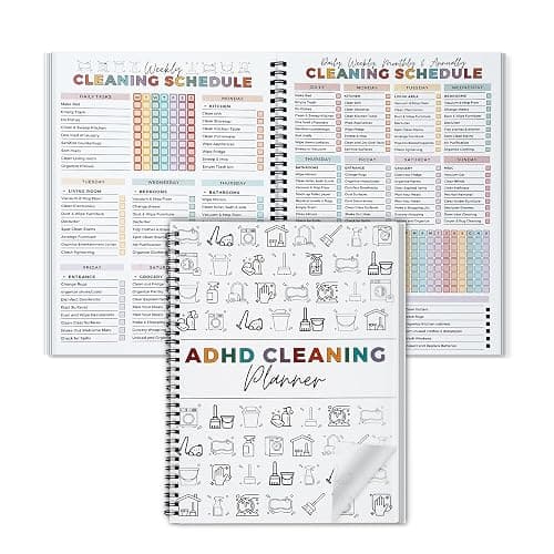 Cleaning Planner, Cleaning Schedule and Checklist Organizer, Daily Weekly Monthly Household Cleaning Planner, Chore Chart Notebook for Home, Family Cleaning Tasks, DIY Home Improvement, Editable Template - Image 1