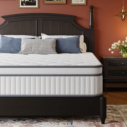 Gsleepee King Size Mattress, 12 Inch King Mattress in a Box, Innerspring Hybrid with Cooling Gel Memory Foam and Individually Wrapped Coils for Pressure Relief & Superior Support, Medium Firm thumbnail 2