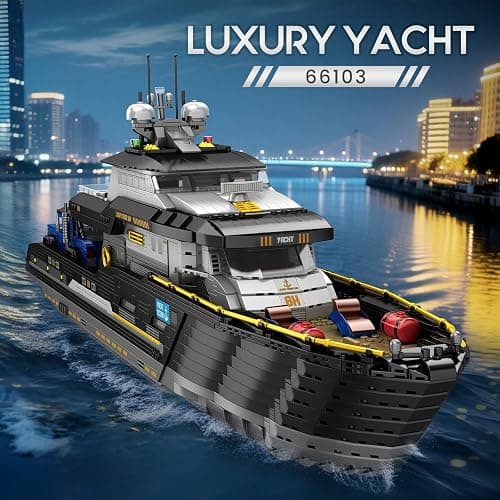 Reobrix Luxury Yacht Building Block Set for Adult 66103, Cruise Ship Building Toy Boat Model Kit, Yacht Collectible Display Decorations Gift for Adult Boys Girls Kids 14+ (4421PCS) thumbnail 4