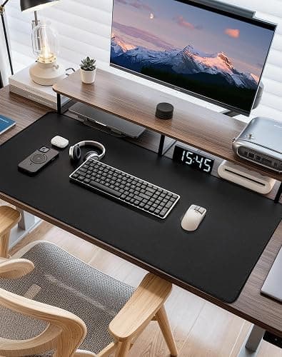 Reniteco Large Gaming Mouse Pad with Durable Stitched Edges, Non-Slip Rubber Base, Big Computer Keyboard Mouse Mat Desk Pad for Home Office Gaming Work, 31.5''x11.8''x0.12'', Black thumbnail 2
