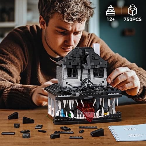 Monster House Building Block Set, Horror Haunted House Film Creative Toys Set with Light Compatible with Lego, Gift Decoration for Fans 12+ Boys Girls Adult in Halloween Birthday(750 PCS) thumbnail 7