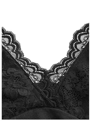 GORGLITTER Damen Y2K Top Mit Spitze Neckholder Top Spitzentop Trägertop | Spitzen Top Damen, Halter Neck Top, Camisole V Aussschnitt, Tops Y2k, Festival Outfits thumbnail 4