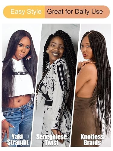 KAVSORAPI Purple Braiding Hair 20 Inch Pre Stretched Hair Long Straight Crochet Braids Yaki Texture Synthetic Fiber 4 Packs (Dark Purple) thumbnail 7