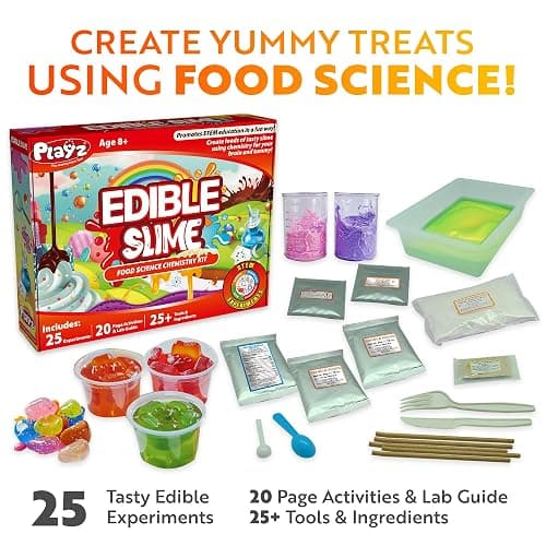 Playz Edible Slime Candy Making Science Kit for Kids Ages 8-12 Years Old - Food Science Chemistry Kid Science Kit with 25 Experiments to Make Slime Chocolates, Educational Science Kits for Boy & Girls thumbnail 3