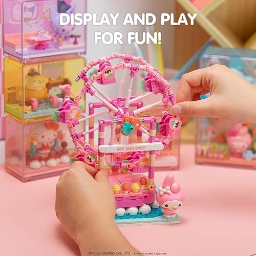 Hamee Sanrio Hello Kitty and Friends ‘Summer Wunderland’ Cute Water Theme Park Building Block Set Birthday Gift, Party Favor, Stress Relief, Collectible Toy Compatible with Lego Block – Kuromi thumbnail 6