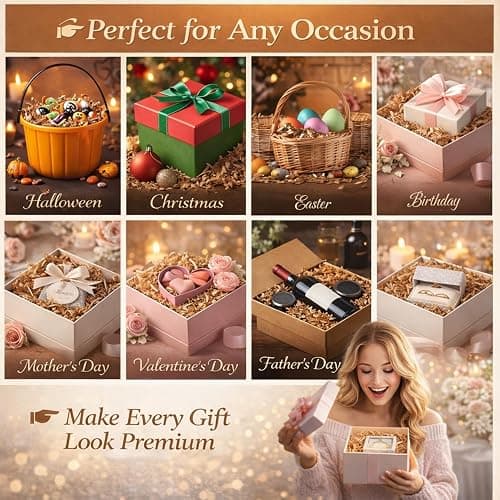 Sukh Brown Crinkle Paper Filler - Shredded Paper, Gift Basket & Box Wrap | Confetti Stuffing for Christmas, Halloween, Thanksgiving, Valentine's Day, Easter, Mother's Day, Wedding, Birthday,5oz thumbnail 6