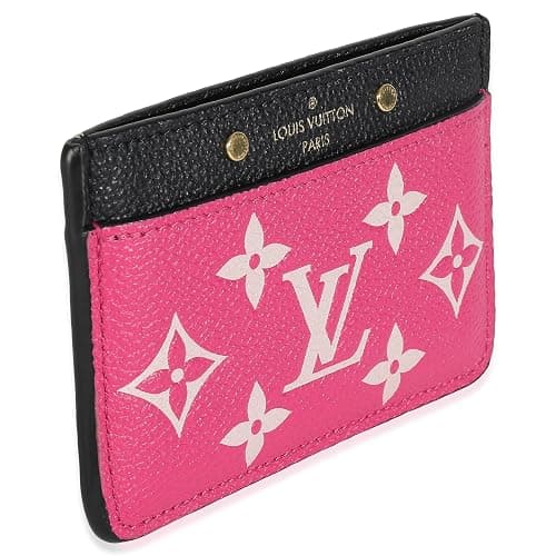 Louis Vuitton, Pre-Loved Black White Pink Empreinte Spring In The City Card Holder, Black thumbnail 2