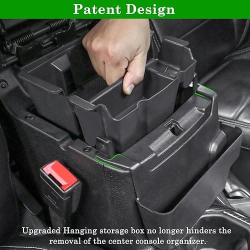 Eamplest Center Console Organizer for Jeep Wrangler & Gladiator 2024-2026 | Fits JL JLU 4XE JT, 4PCS, Interior Accessories, Gear Shift Side Tray, Armrest Storage Box, Easy Install, Legroom Friendly thumbnail 7