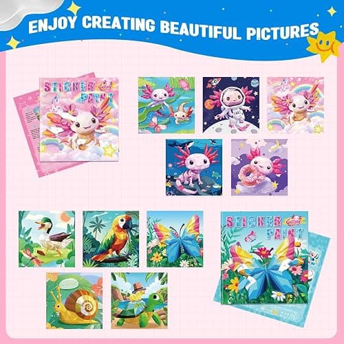 2PCS CutteeyFyry Paint by Number Sticker Book Travel Activities for Girls Kids - Road Trip & Airplane Toys, Birthday Present, Classroom Gifts, Travel Essentials for Toddlers & Long Car Rides thumbnail 3