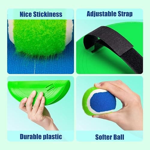 EVERICH TOY Upgraded Toss and Catch Ball Game Set, Kids Toy Stocking Stuffers for Boys Girls Ages 3-12, Includes 4 Paddles 4 Sticky Balls, Water-Resistant Indoor Outdoor Toy for Beach Pool Yard thumbnail 5