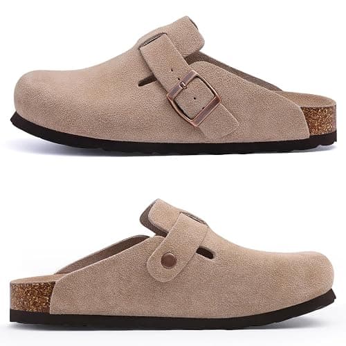 Asgard Genuine Suede Clogs for Women Men Leather Mules Arch Support Potato Shoes with Comfort Cork Footbed thumbnail 6