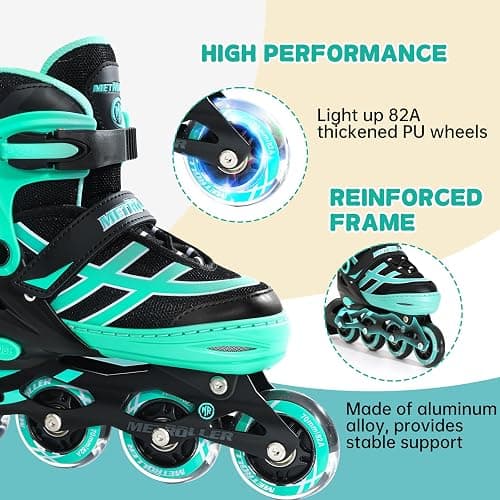 METROLLER Inline Skates for Girls Boys Ages 5-8 8-12 Adjustable Illuminating Wheels Inline Roller Skates for Youth Kids Outdoor Blades thumbnail 3