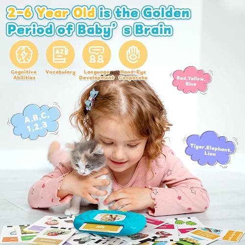 HOMESTEC Toddlers Talking Flash Cards with American accent & 288 Sight Words, Speech Therapy Toys for 3 4 5 6 Years Old Boys and Girls, Learning Educational Montessori Sensory kit, Kids Birthday Gifts thumbnail 3