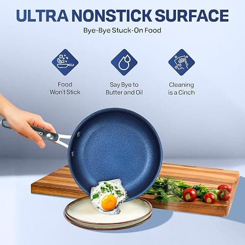 GRANITESTONE 20 Pc Kitchen Pots and Pans Set Non Stick Cookware Set, Kitchen Cookware Sets with Deep Frying Pan Set and Bakeware Set, Made Without PFOA and PFOS, Oven and Dishwasher Safe thumbnail 4