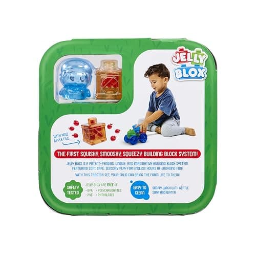 Jelly Blox Tractor Set | Includes 12 Pieces | Toddler & Preschool Building Blocks Kids Can Squeeze, Stretch, Squish | MESH ACCREDITED | Safety Tested & Ouch-Free | Sensory Play Toy for Ages 2+ thumbnail 4