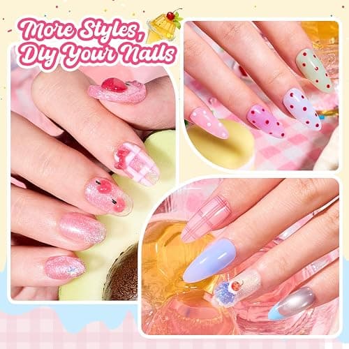 Beetles Jelly Gel Nail Polish Set - Spring Pudding 20 Colors Pastel Gel Polish Kit Jelly Pink Purple Red Blue Green Glitter Silver Cat Eye Base Glossy Matte Top Coat Home Salon Summer Gifts for Women thumbnail 6