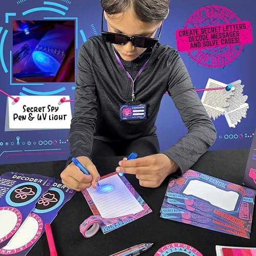 GirlZone Secret Agent Spy Kit for Girls Ages 8 to 12 | Invisible Ink Pen, Spy Glasses and ID Card | Fun Christmas Gift for Kids Who Love Secret Missions" thumbnail 5